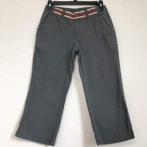 Vintage Uright Mid Rise Olive Green Cropped Straight leg Causal Capris Pants